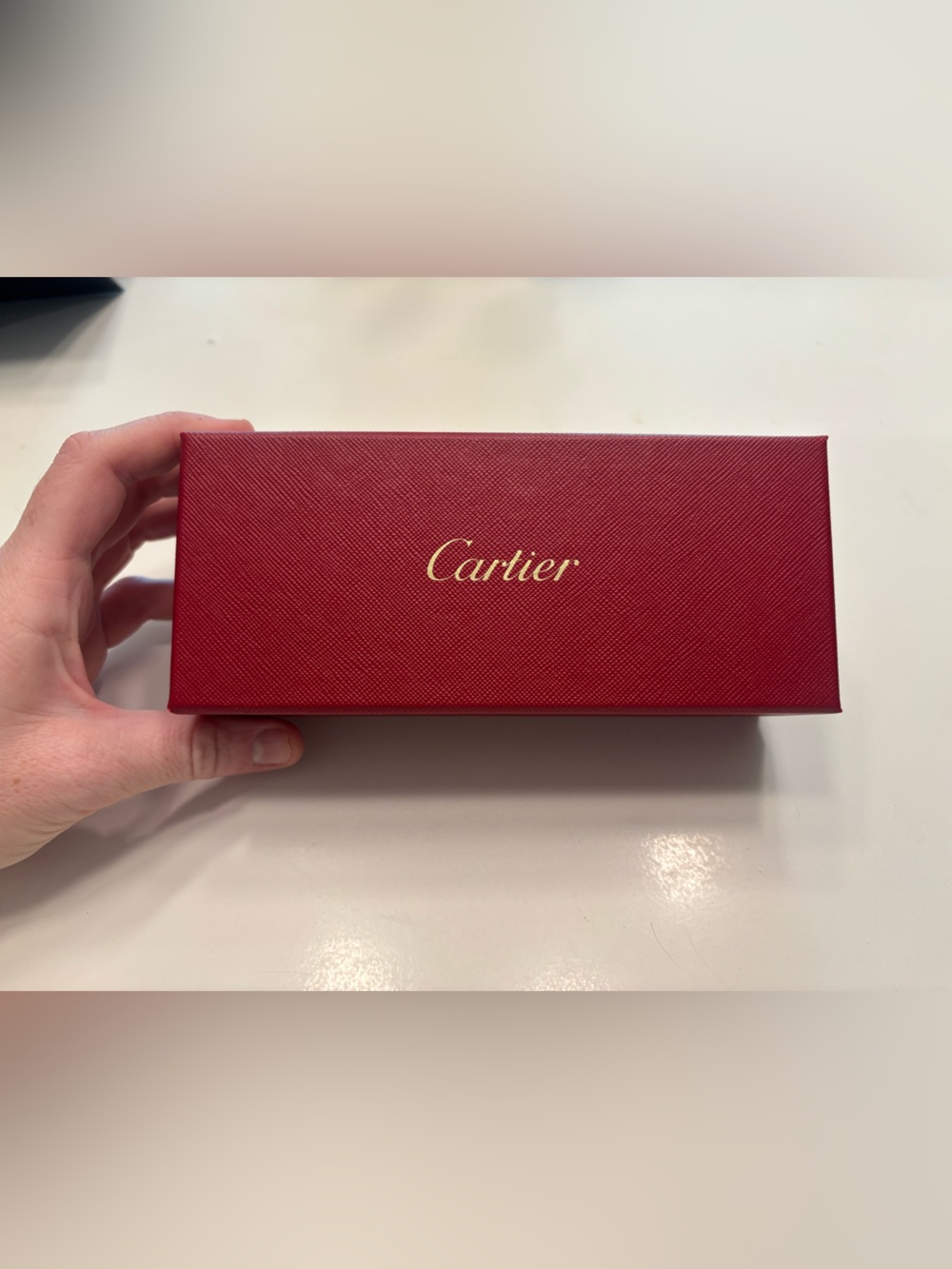 Cartier Red and Gold Glasses Case Box